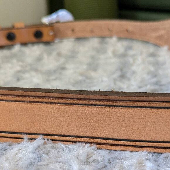 Nocona Leather Belt G908 Tan with Silver Hearts and Buckle 32" - Picture 5 of 6